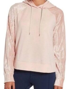 CALIA by Carrie Underwood Effortless Velvet Hoodie Cameo Rose XS NWT
